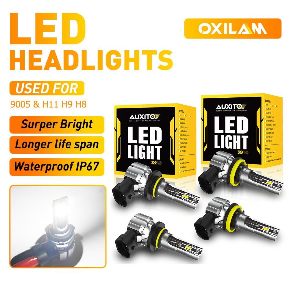AUXITO CANBUS 9005 & H11 H8 LED Headlight Fog Light High Low Beam White 40000LM