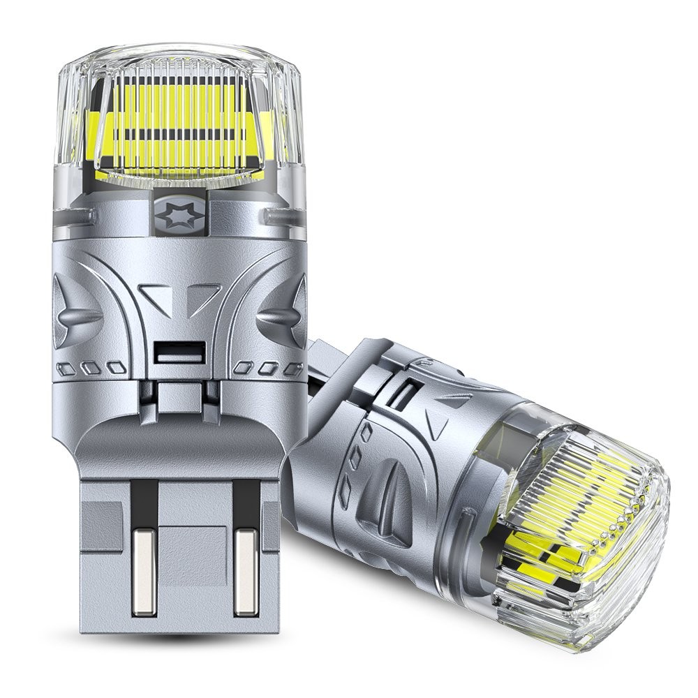 AUTOONE 7443 7440 LED TURN SIGNAL LIGHT BULBS ANTI HYPER SUPER BRIGHT WHITE PAIR