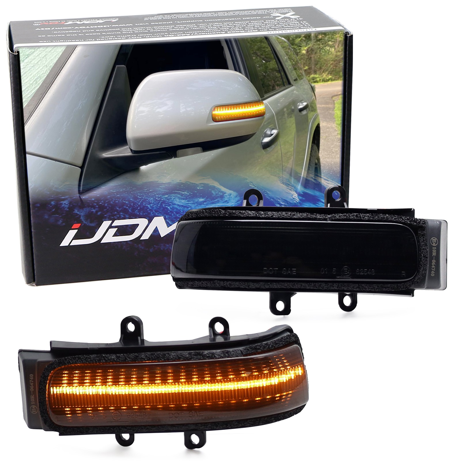 Smoke Lens Full LED Sequential Blink Side Mirror Lights For 2010-13 4Runner, etc
