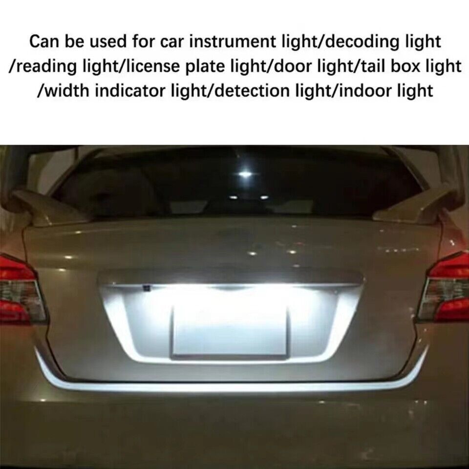 T10 LED License Plate Light Bulbs 6000K Super Bright White 168 2825 194