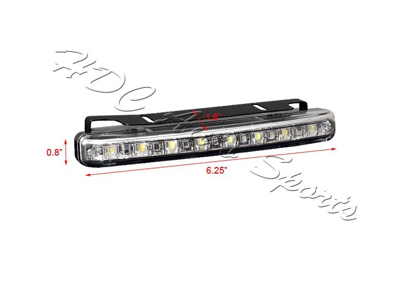 High Power Bright White 8 LED Chrome Housing Daytime Running Lights Fog Lamps