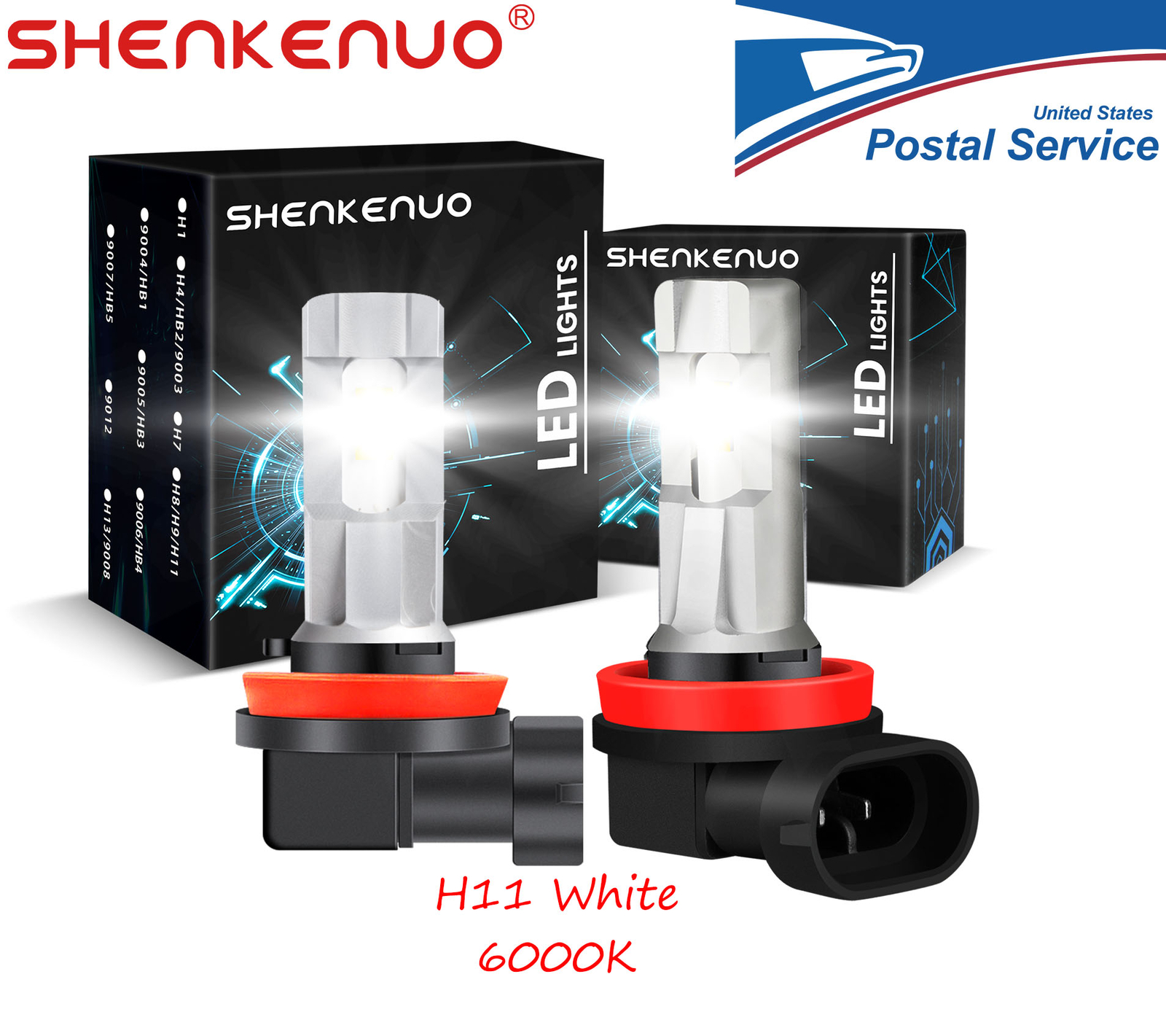 H11 LED Headlight Super Bright Bulbs Kit White 6000K 330000LM High/Low Fog Beam