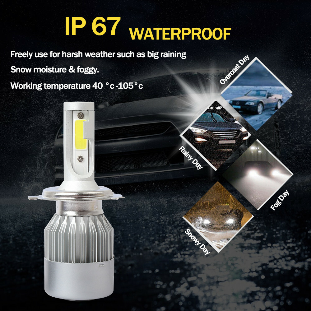 H4/HB2/9003 LED Headlight Kit Bulbs Replace Lamp High/Lo Beam 120W 16000LM 6000K