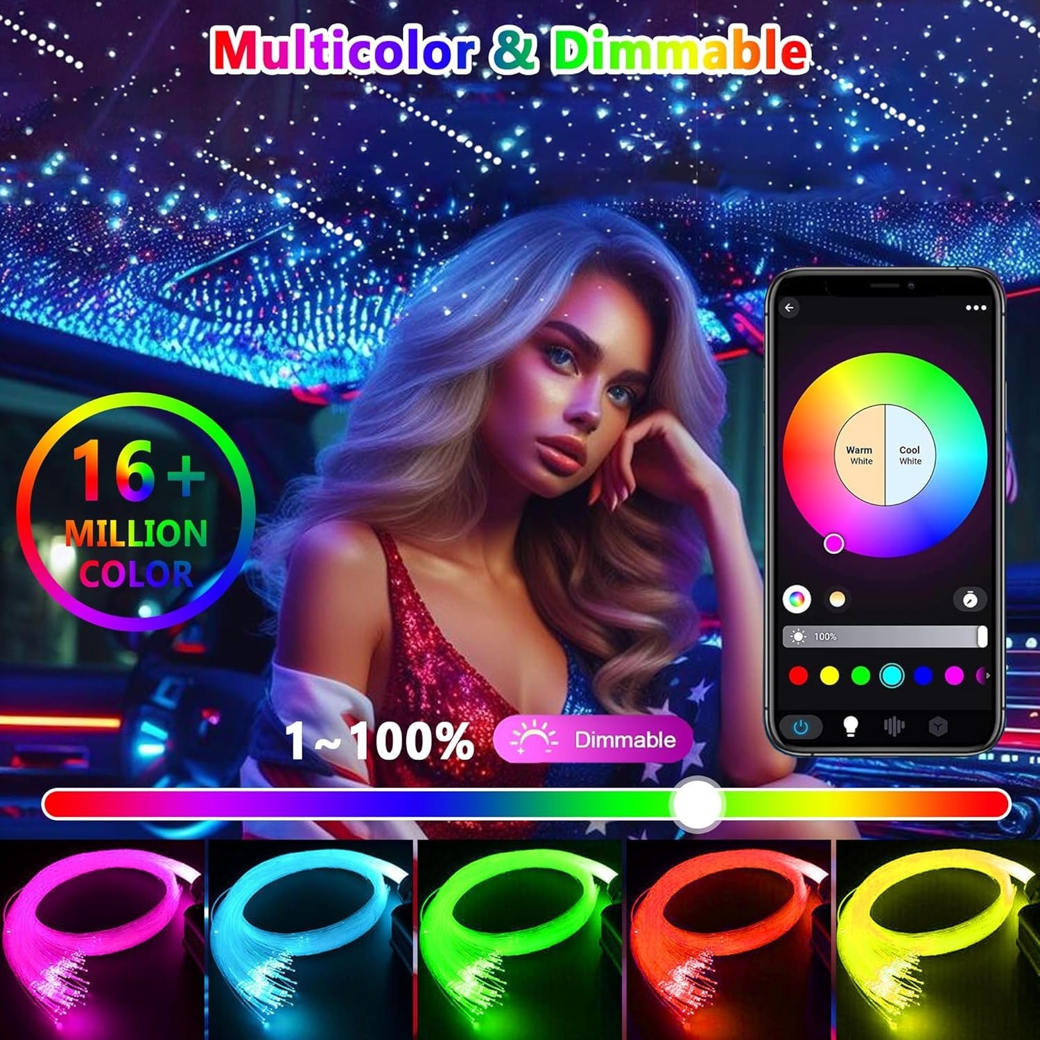 Luxury 1000 Piece 32W Twinkle & Meteor Dual-Engine 200 Shooting Stars RGBW Fi…