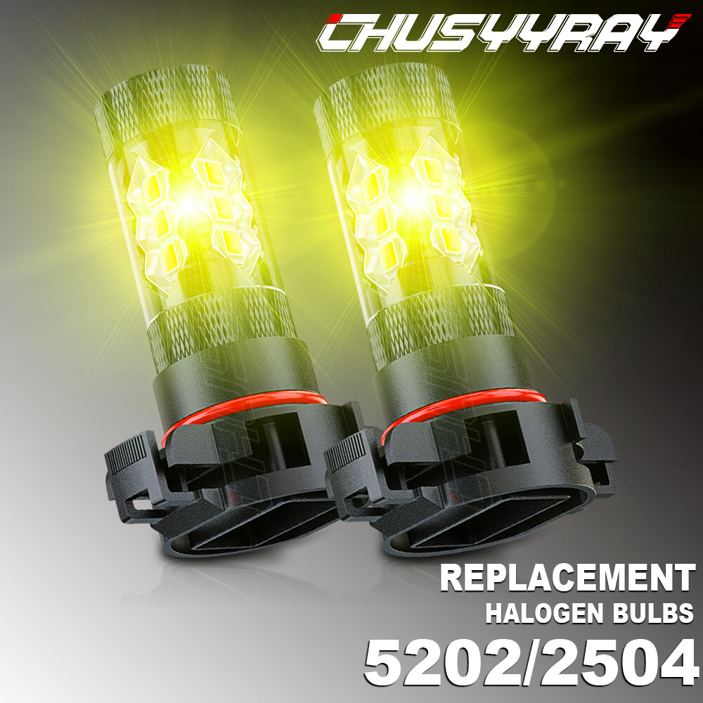 5202 5201 2504 H16 LED Fog Light Bulbs 4500K Gold yellow 16000LM High Power Pair