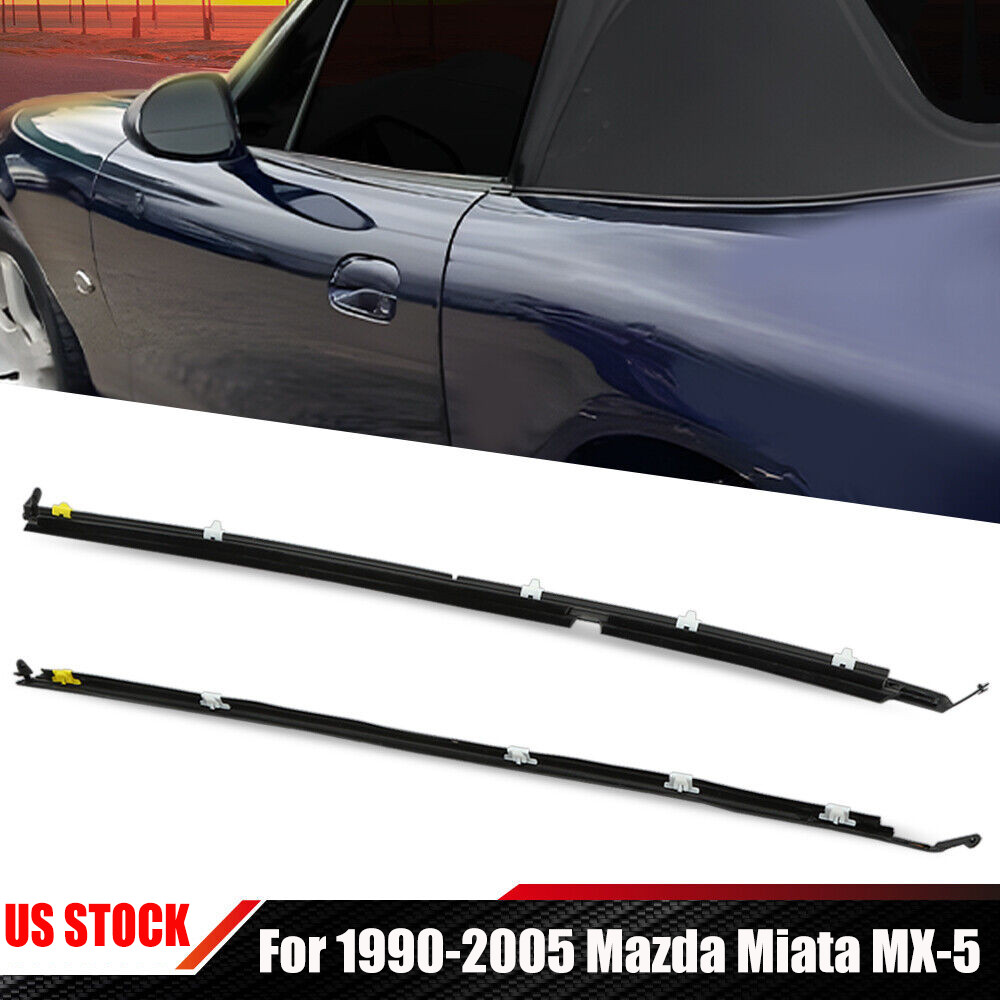 For 1990-2005 Miata L&R Door Glass Window Weatherstrip Seals Set NA01-58-810F