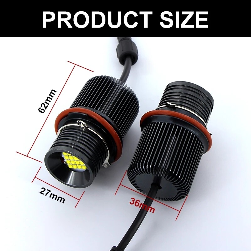 For BMW E39 E60 E63 E65 X3 X5 160W White LED Angel Eyes Halo Ring Marker Bulbs