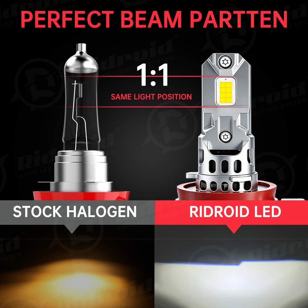 H11 9005 LED Headlight Kit Combo Bulbs High&Low Beam Super Bright 6500K White