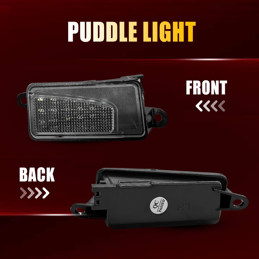 Front Left Right White LED Clear For 2019-2023 Dodge Ram 1500 Under Mirror Light
