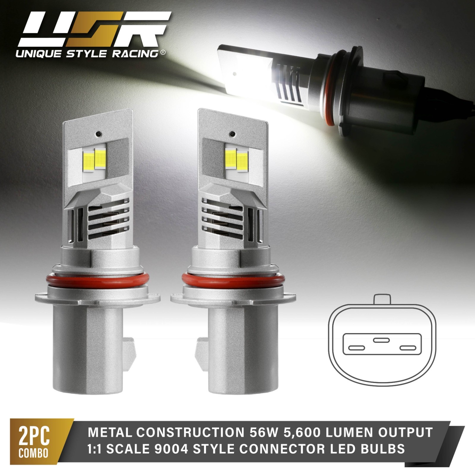 9004 LED Headlight Bulbs – Canbus Error Free – 2 Pieces 6000K UPGRADE / 11,200LM