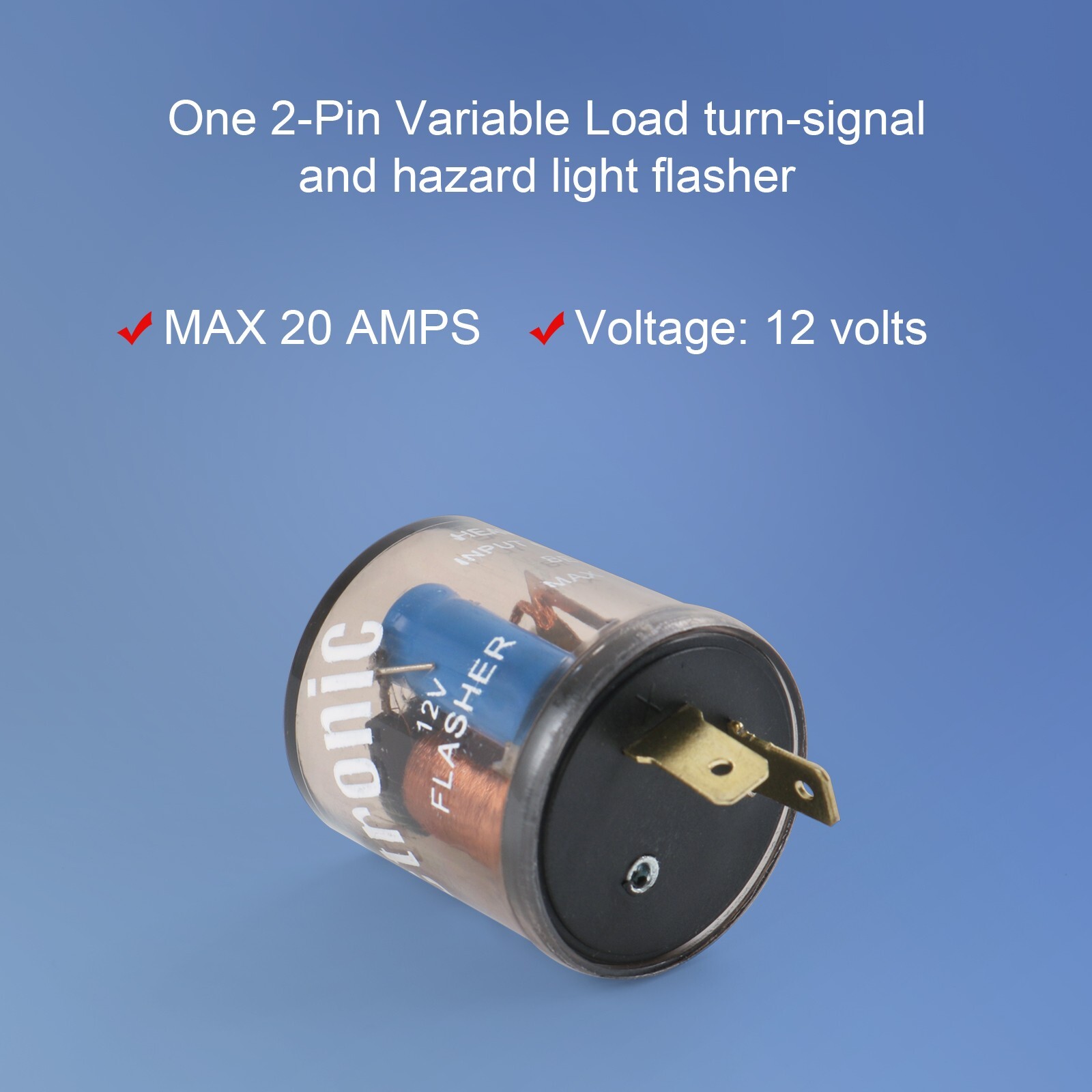 Flasher 12V 2-Pin Variable Car LED Turn Signal Light Blinker Relay EF32 20 Amps