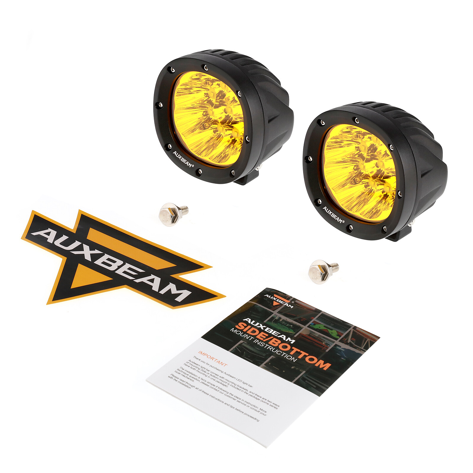 AUXBEAM For Yamaha Banshee Amber LED Cubes Fog Light Pods Spot Driving Lamps 2pc
