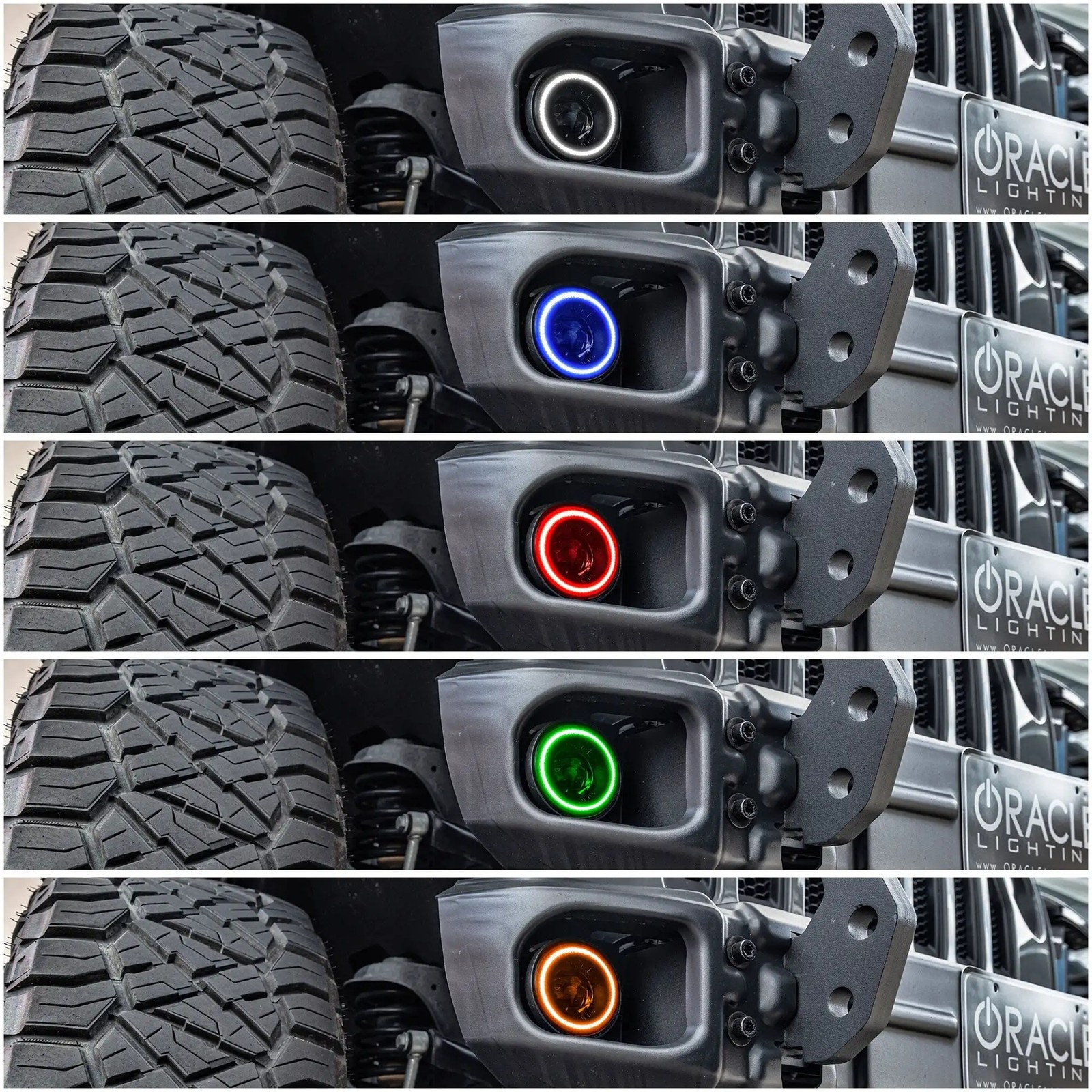 ORACLE High Power 20W LED Halo Fog Lights Dynamic ColorSHIFT fits Jeep JK/JL/JT