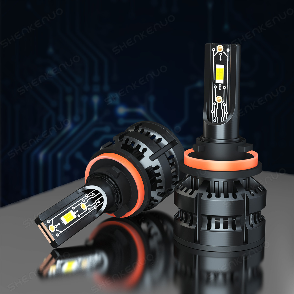 For Hyundai Elantra 2011-2016 White H7 H11 LED Headlights Bulbs High Low Beam Z8