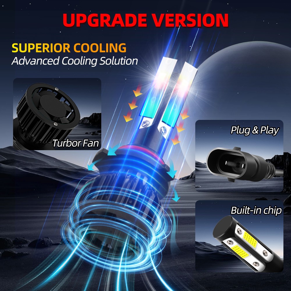 6x LED Headlight Bulbs Hi/Lo Beam Fog Light 12000Lm For Toyota Corolla 2005-2008