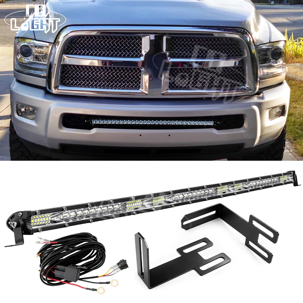 720W 30-31″ LED Light Bar w/ Lower Bumper Bracket Wiring For 03-18 RAM 2500 3500