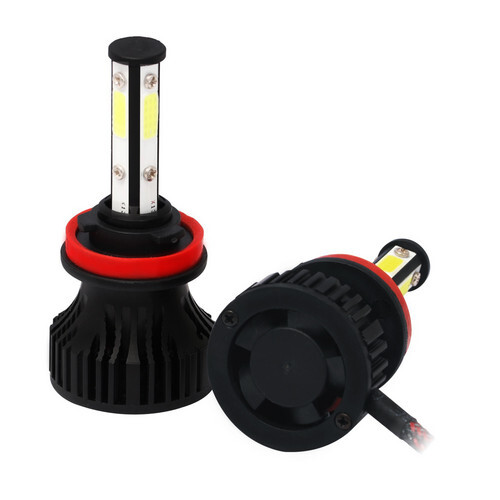 2021 H11 / H9 / H8 LED Headlight 6000K 4-Side Low Beam bulbs High Power 2X