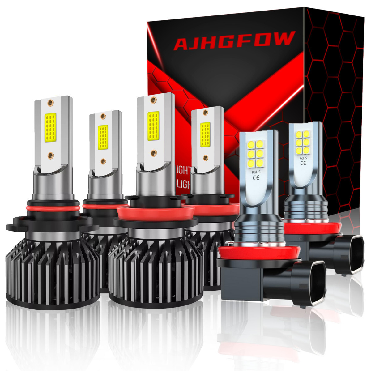 For Honda Accord 2013-2018 – 6x 6000K LED Headlight Fog Light White Bulbs