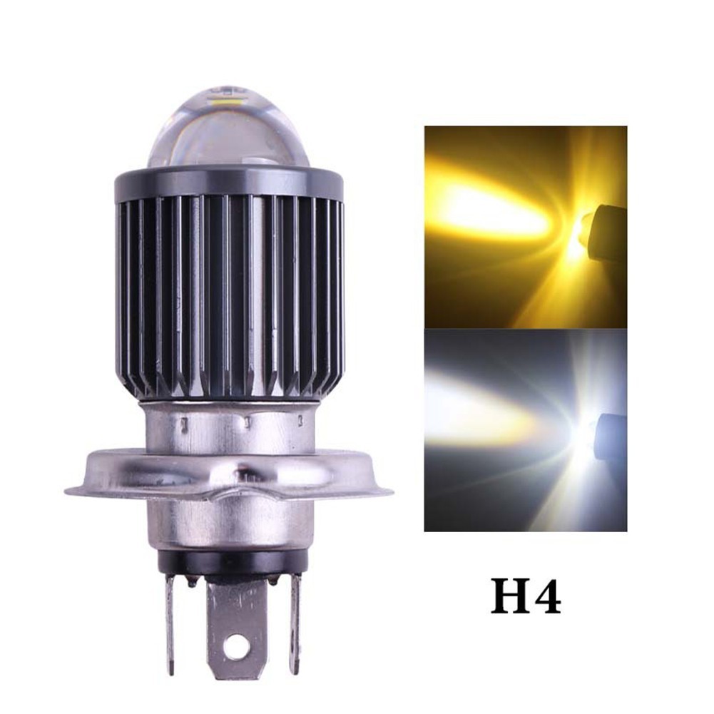 LED Headlights H4 Dual Color for Motorcycles Trucks SUVs with Aluminum Housing