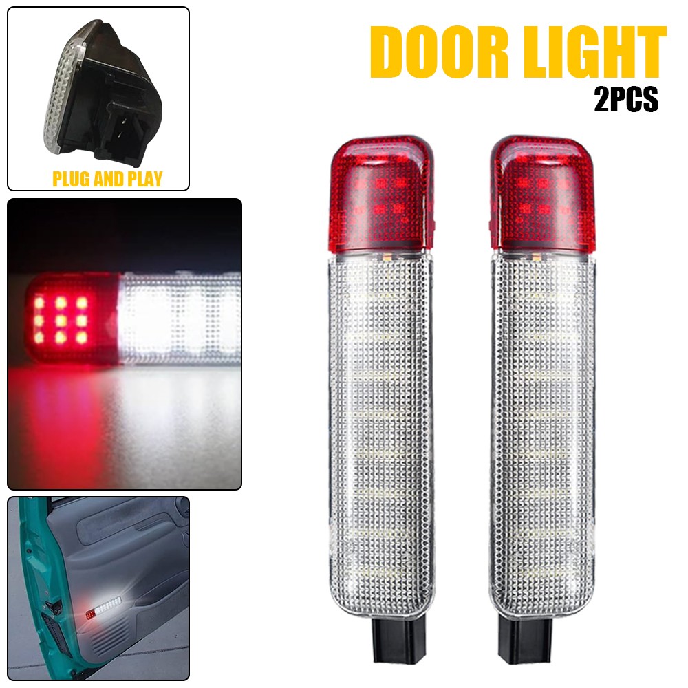 Pair Car Inside LED Light Door Fit White Chevrolet Avalanche Red Silverado Tahoe
