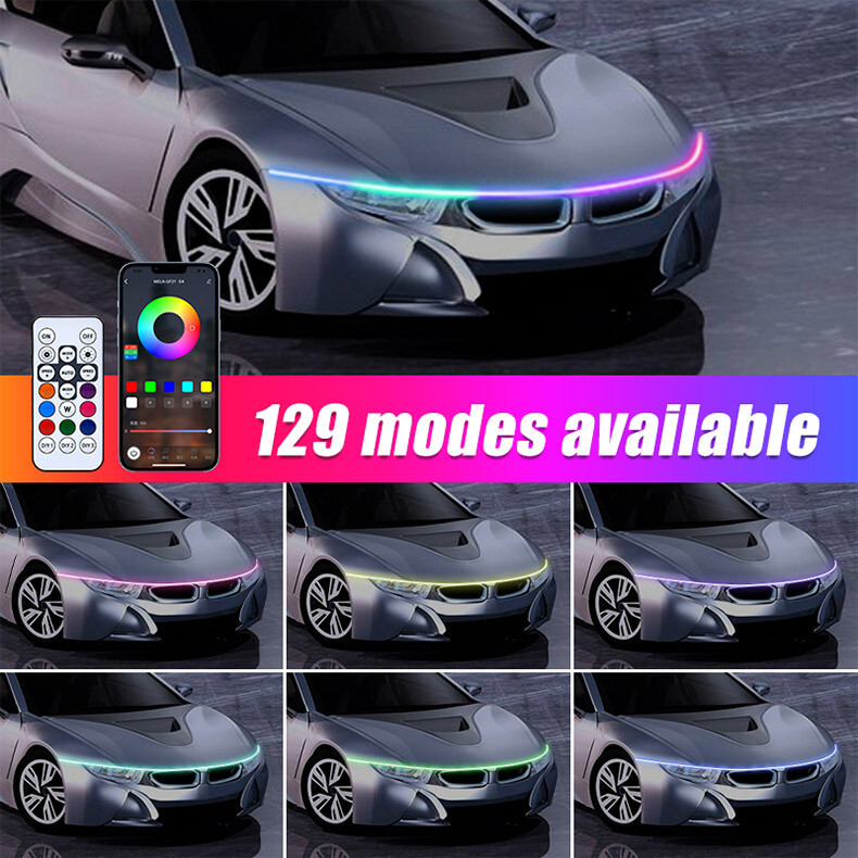 1.2M Car Ambient Light RGB LED Strip Waterproof Daytime Running Lamp APP Control