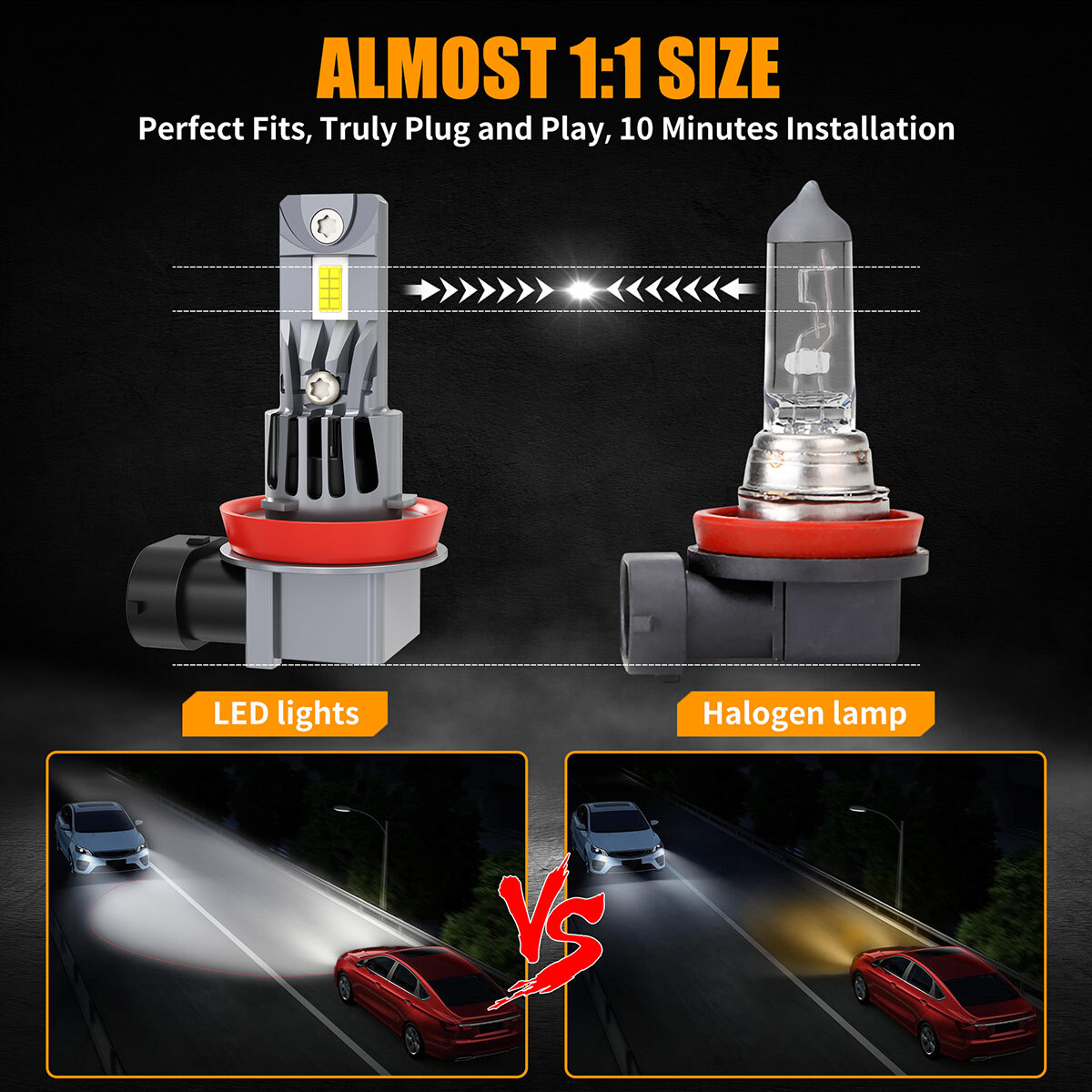 For Volvo S80 2010 2012-2013 Combo 4Pcs LED Headlight Bulbs Cool White 72000LM