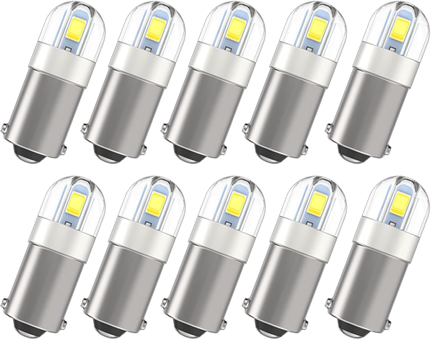 Universal Fit BA9S LED Bulbs – 6000K White, Perfect for Dome & License Plate