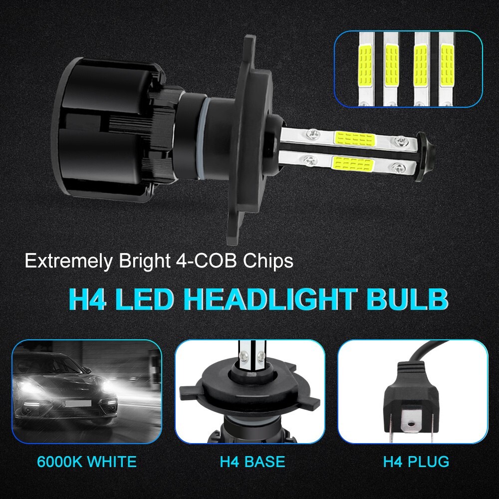 4-Side H4 H11 H13 H7 9005 9006 9004 9007 5202 LED Headlight Bulbs Hi/Lo Beam Kit