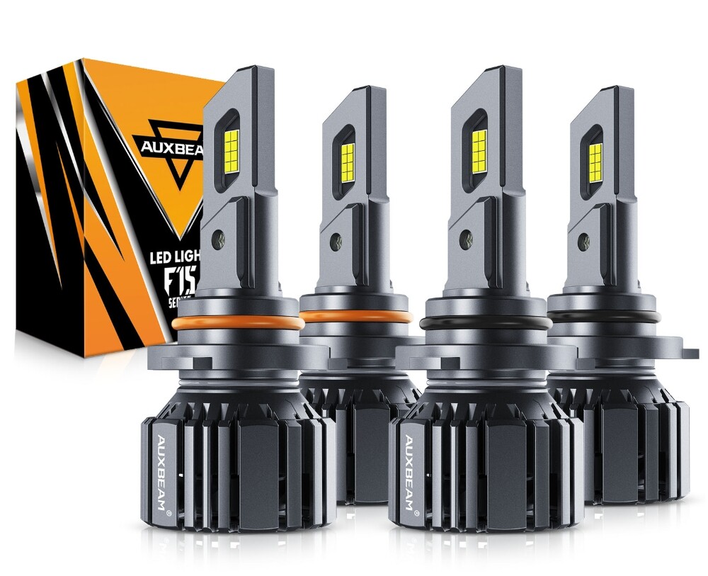 AUXBEAM F15 9005 9006 H11 LED Headlight Bulb High or Low Beam Bright White 6500K