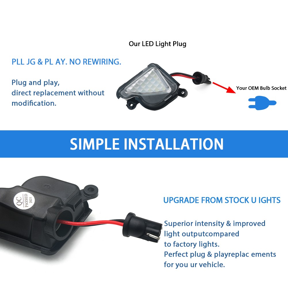 2x LED Side Mirror Puddle Lights For Skoda Octavia A5 A7 Superb MK2
