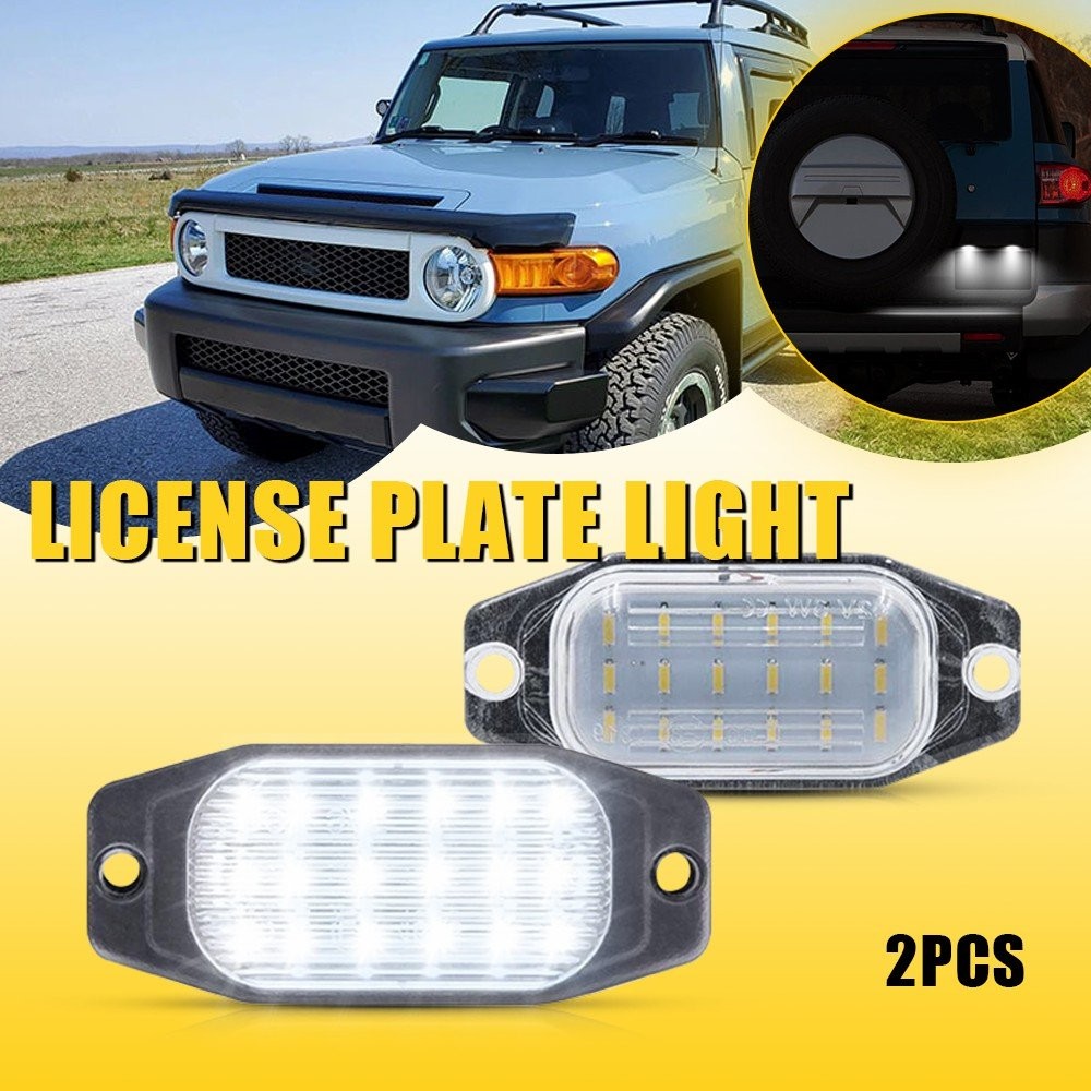2PCS Chrome LED License Plate Lights for 2007-2014 Toyota FJ Cruiser 6000K White