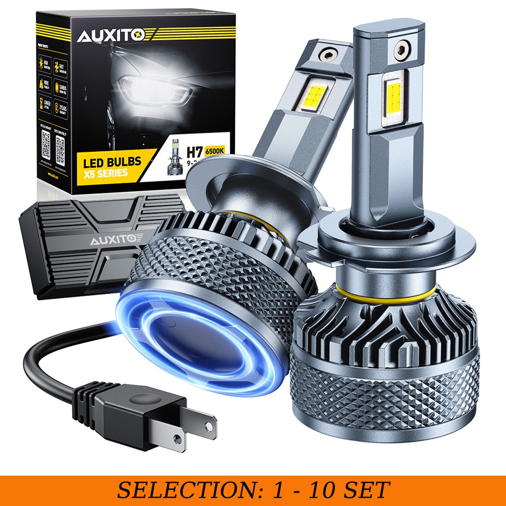 2-20X H7 Headlight LED Bulb Conversion Super Bright White 6500K AUXITO X5-Series