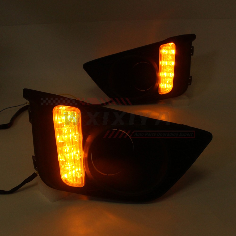 LED DRL for Honda Jazz Fit 2014-2017 Daytime Running Light Fog Turn Signal Lamp