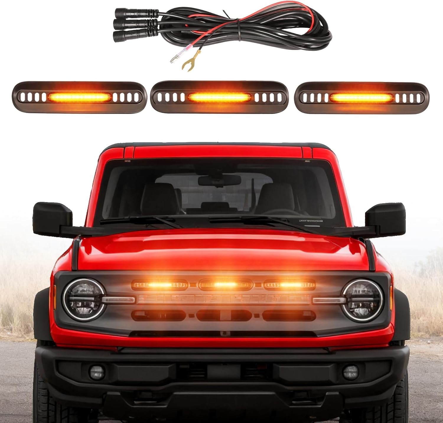 LED Grille Lights for Ford Bronco Big Bend Outer Bank 2021-2024 Accessories