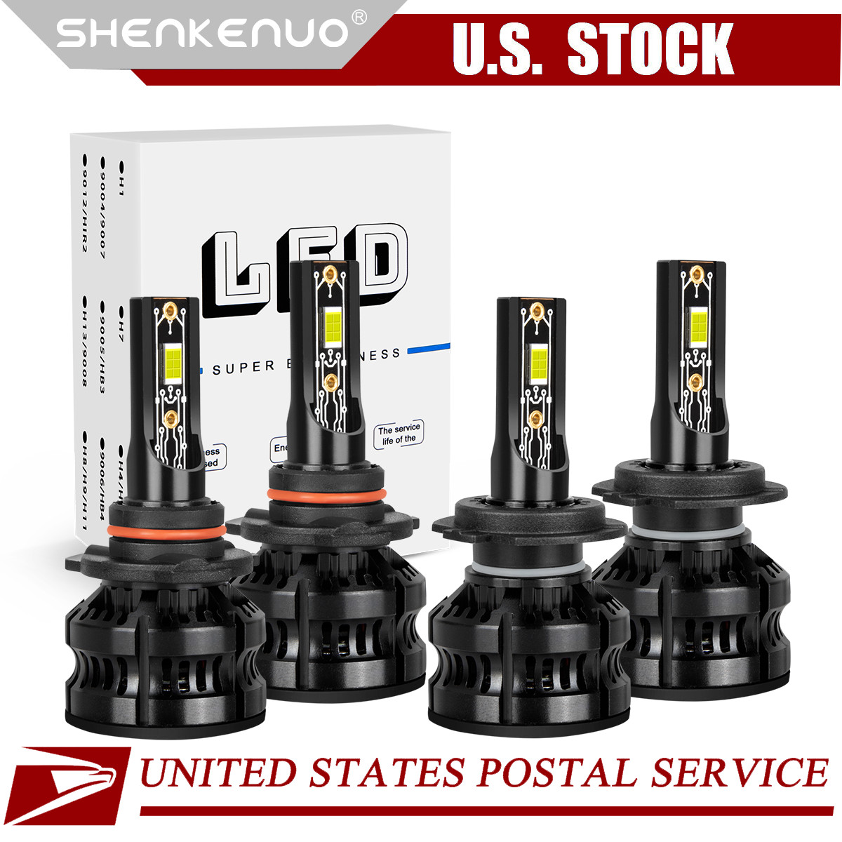 For BMW 528i 1997-2000 9005+H7 Headlight LED 4x BulbS Combo 6000K conversion Kit