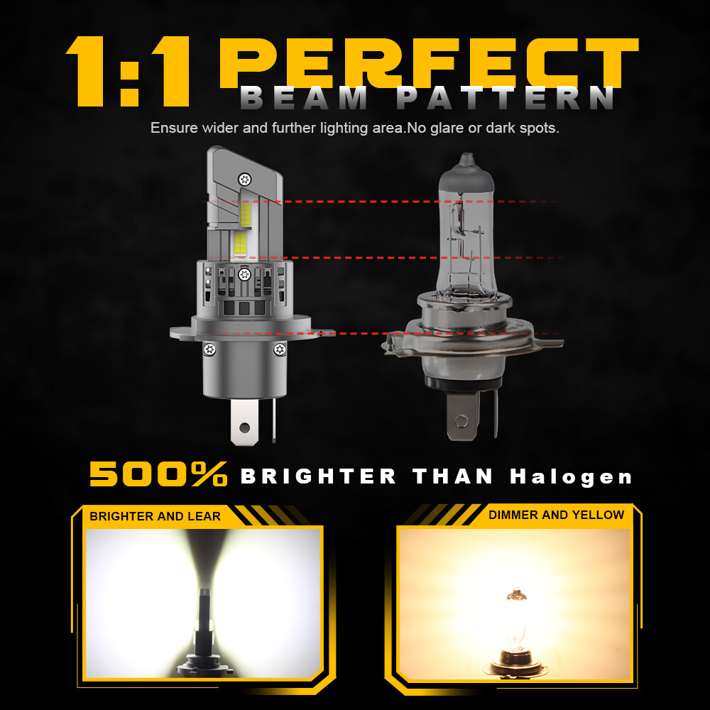 2X H4 9003 LED Headlight High Low Beam Bulbs For Mitsubishi Mirage 2020-2023