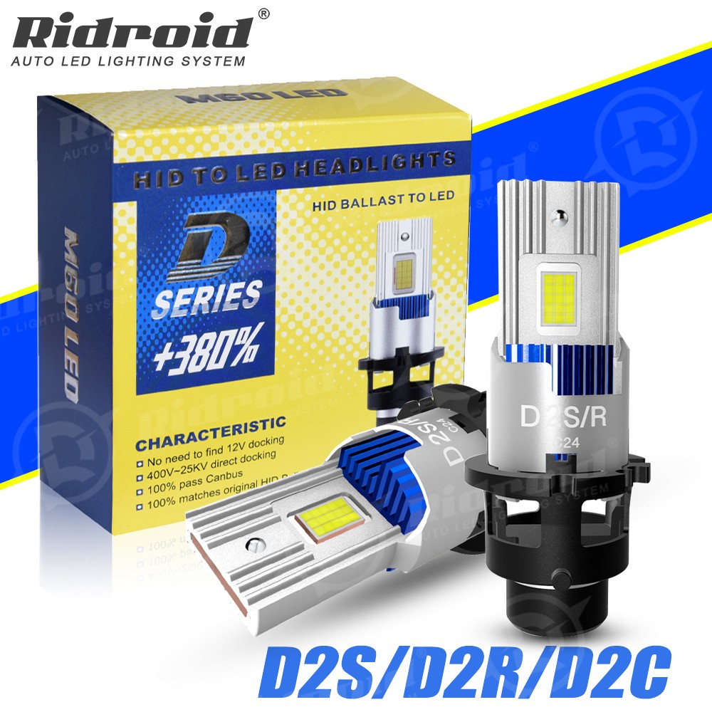 D2S D2R D2C D2H LED Combo Headlight Kit Bulbs 6500K Cool White High Low Beam 2PC