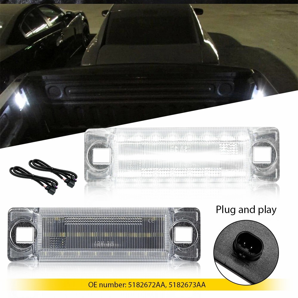 2PCS White LED Cargo Lights w/ Wiring 5182673AA Fit For 2016-2018 Dodge RAM 2500