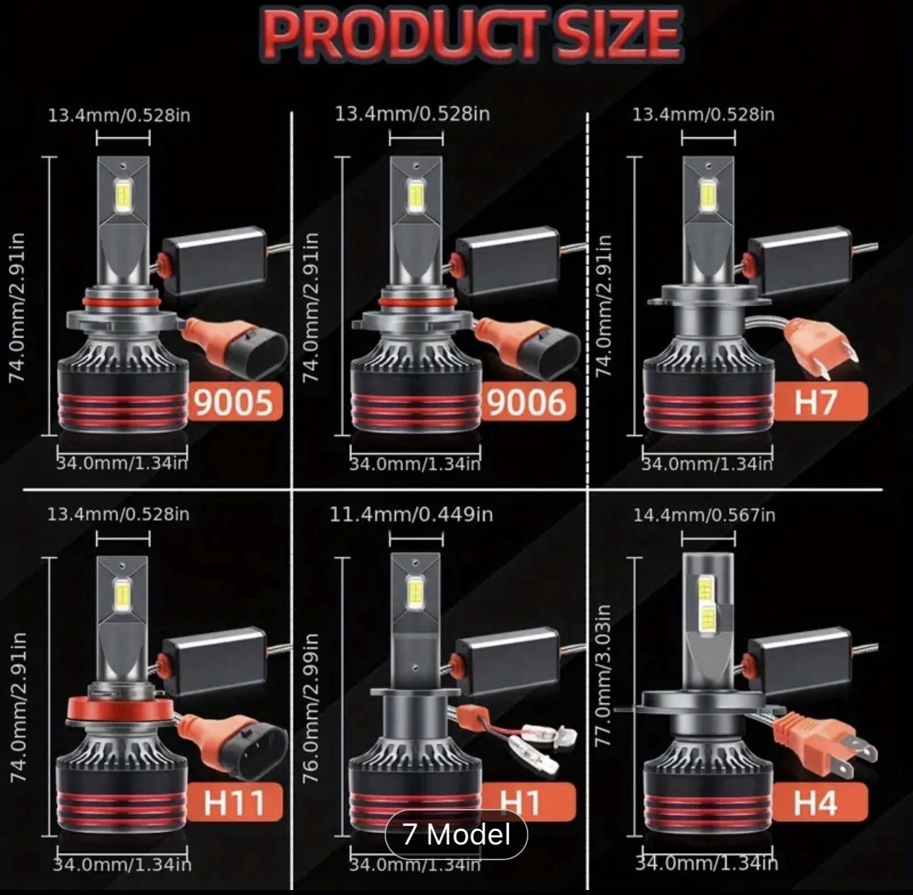 High Low Beam Car LED Headlights, 1000% Brightness, 320W- 60000LM,