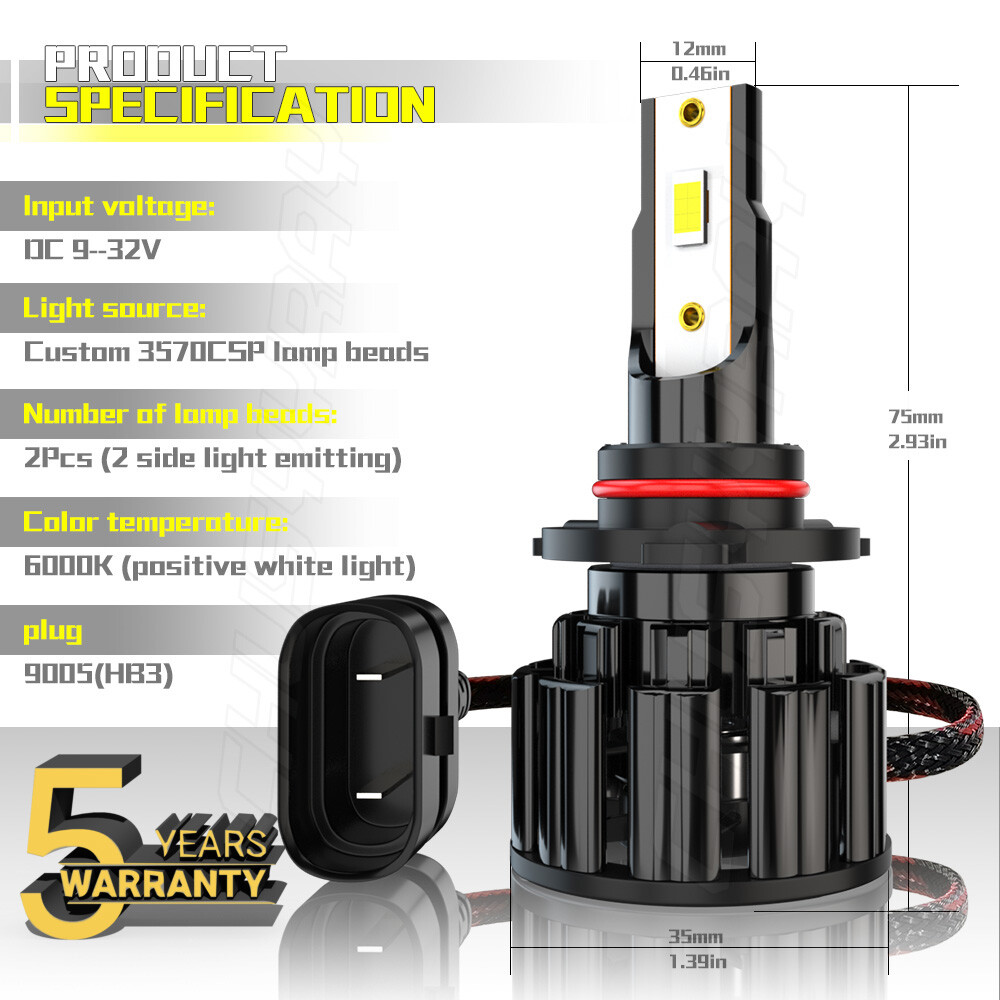 CSP 9005 9006 Combo LED Headlight Kit Hi-Low Beam Bulbs Bright White 720000LM