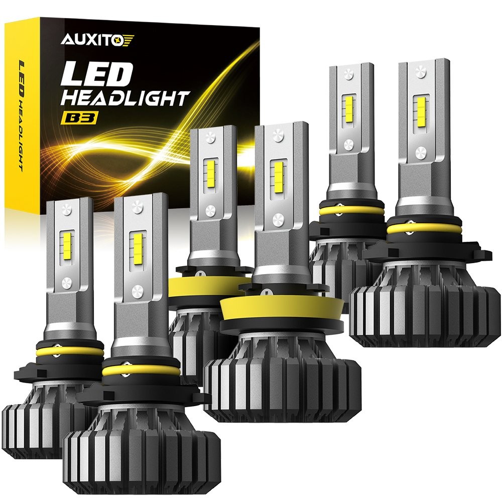 AUXITO White HB4 (9006) 9005(HB3) H11/H8 High Low beam LED Headlight Bulbs 6PCS