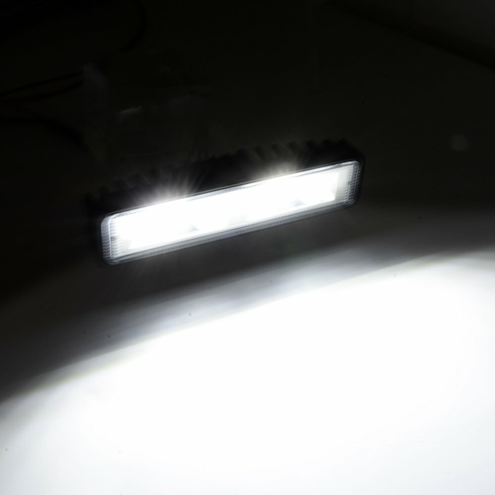 2X 6 Inch LED Work Lights 48W 12V Driving Strip Flood Beam light Bar SUV Offroad