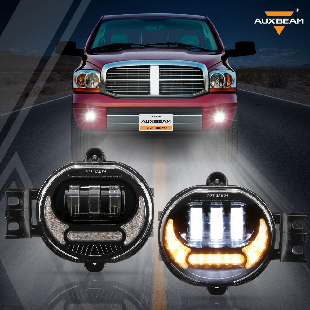 LED Fog Lights w/ DRL Turn Signal Lamp for Dodge Ram 02-08 1500 03-09 2500 3500