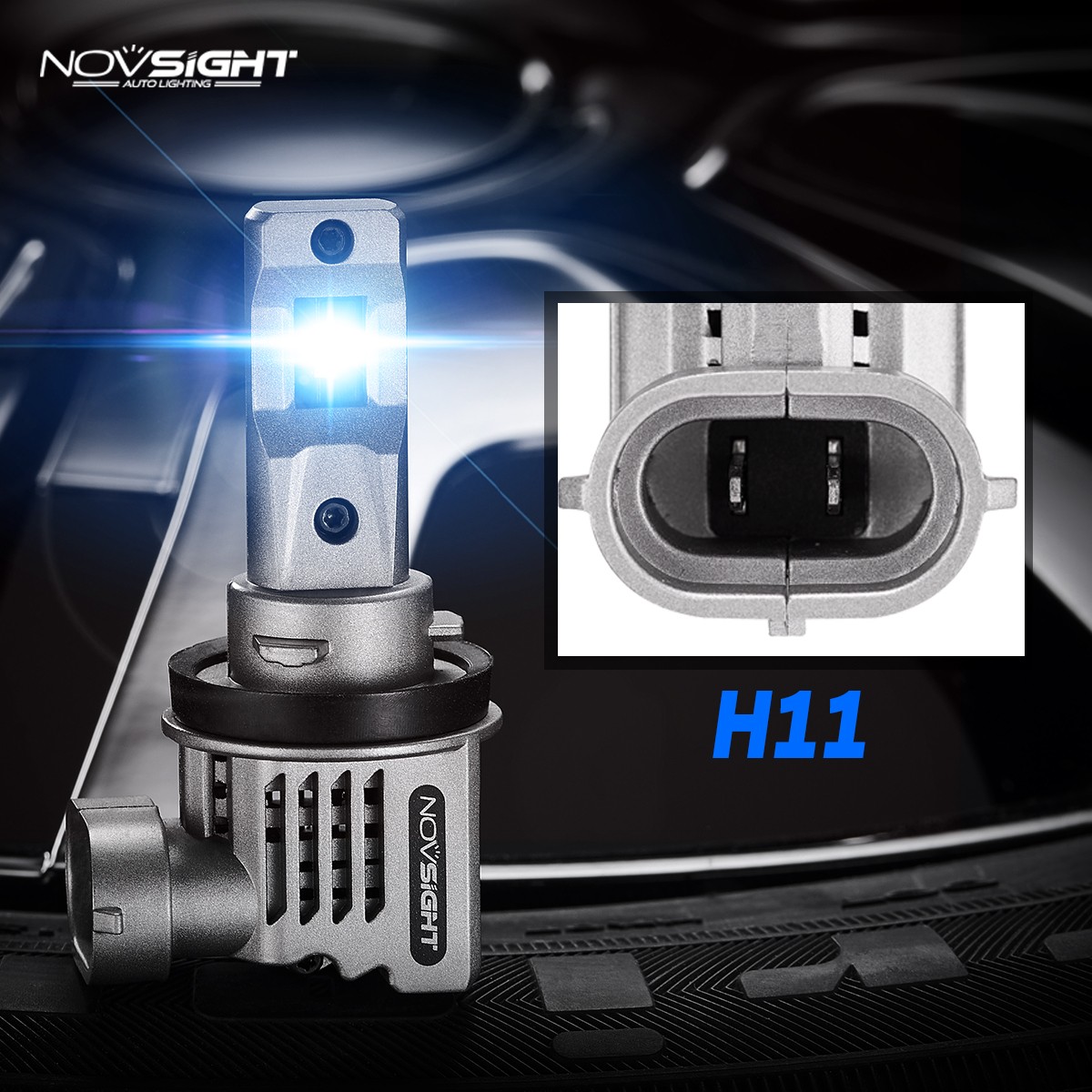 NOVSIGHT H11 H8 LED Headlights Bulbs Low Beam White Light Lamp 6500K 12000LM 55W