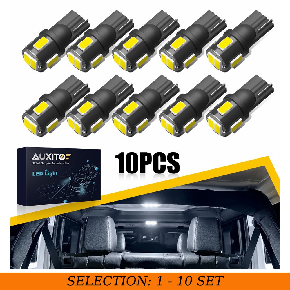 10-100 T10 168 194 LED License Plate Light Bulb 6000K 5630SMD Super Bright White