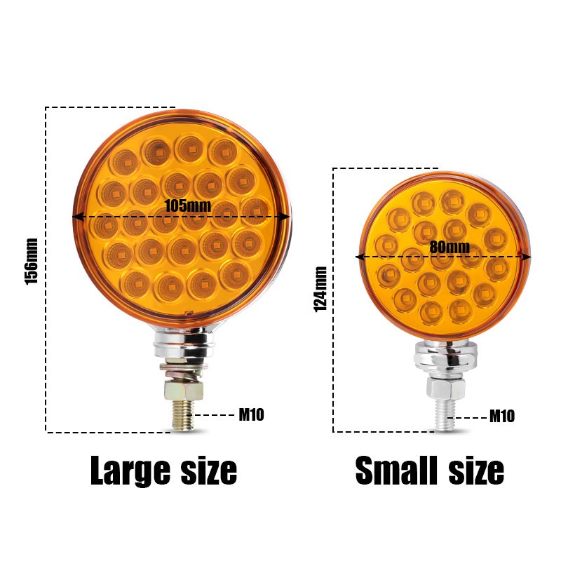 2X Amber/Red LED Dual Face Marker Lights Turn Signal Fender Semi Truck Trailer