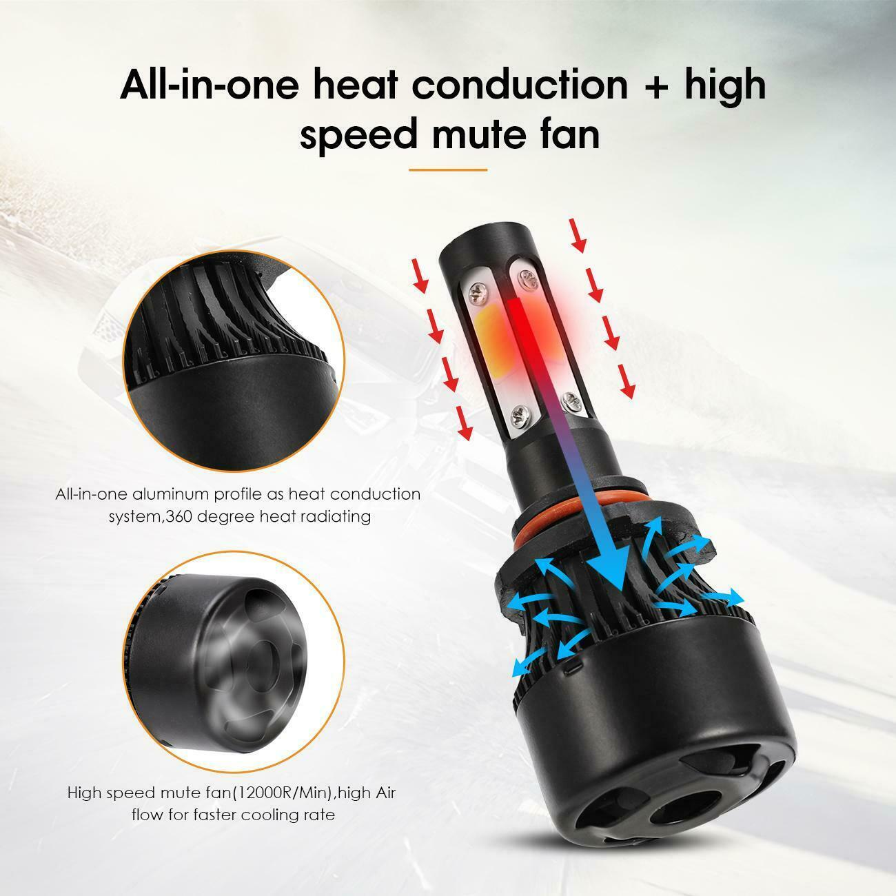 Combo 9005+H11+H11 LED Headlight Kit Fog light Bulbs High Low Beam 6000K White A