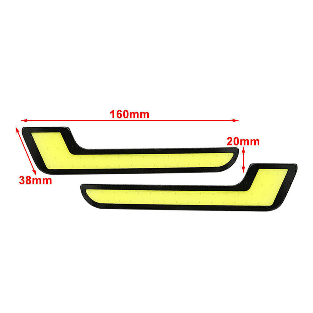 2pcs L Shape COB White LED Light Car Daytime Running Driving Light DRL Lamp 12V