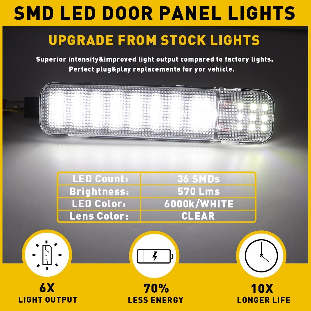 2-20 Interior LED Panel Door Light Courtesy Lamp Fit Pair GMC Cadillac Chevrolet