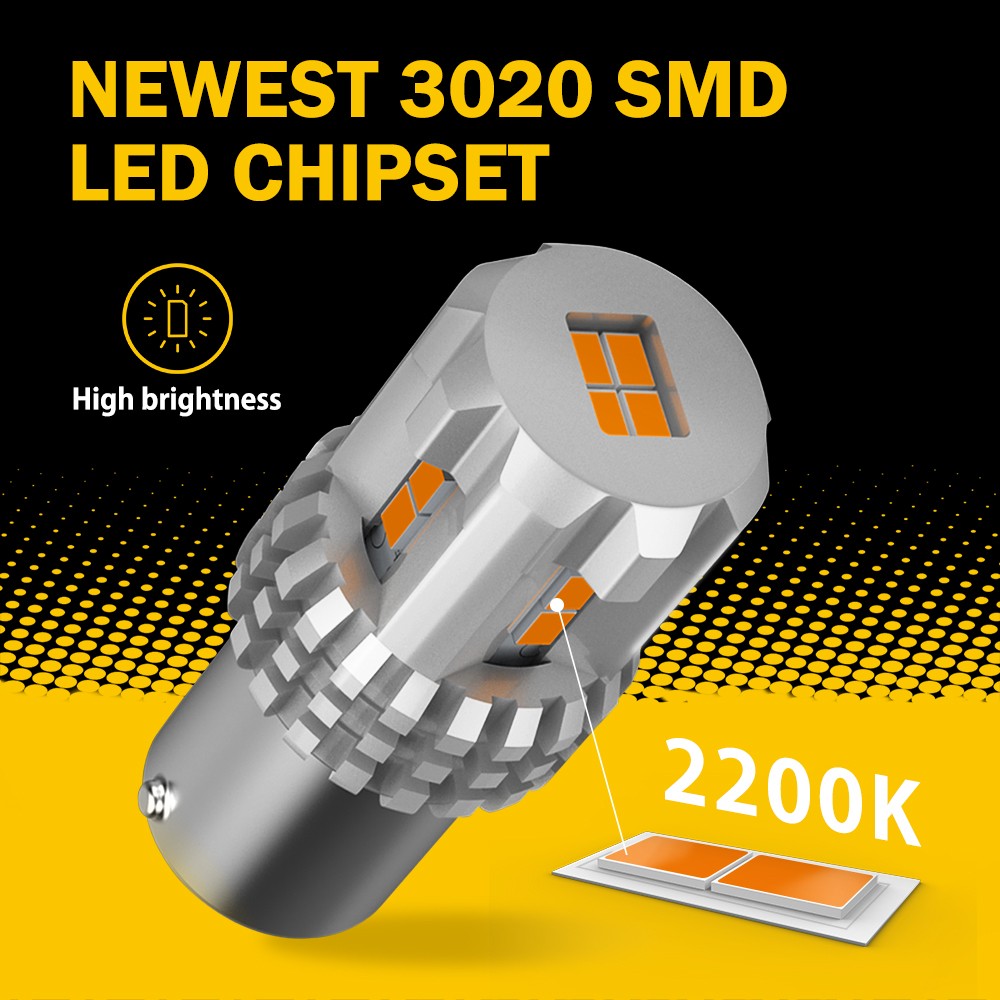 AUXITO 1157 2057 LED Turn Signal Light Bulbs Amber Anti Hyper Flash CANBUS 2-20x